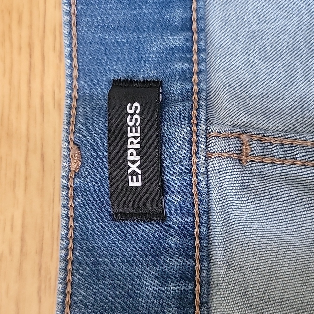 Express Light Blue Slim Super High Rise Jeans Size 6 - Picture 4 of 10